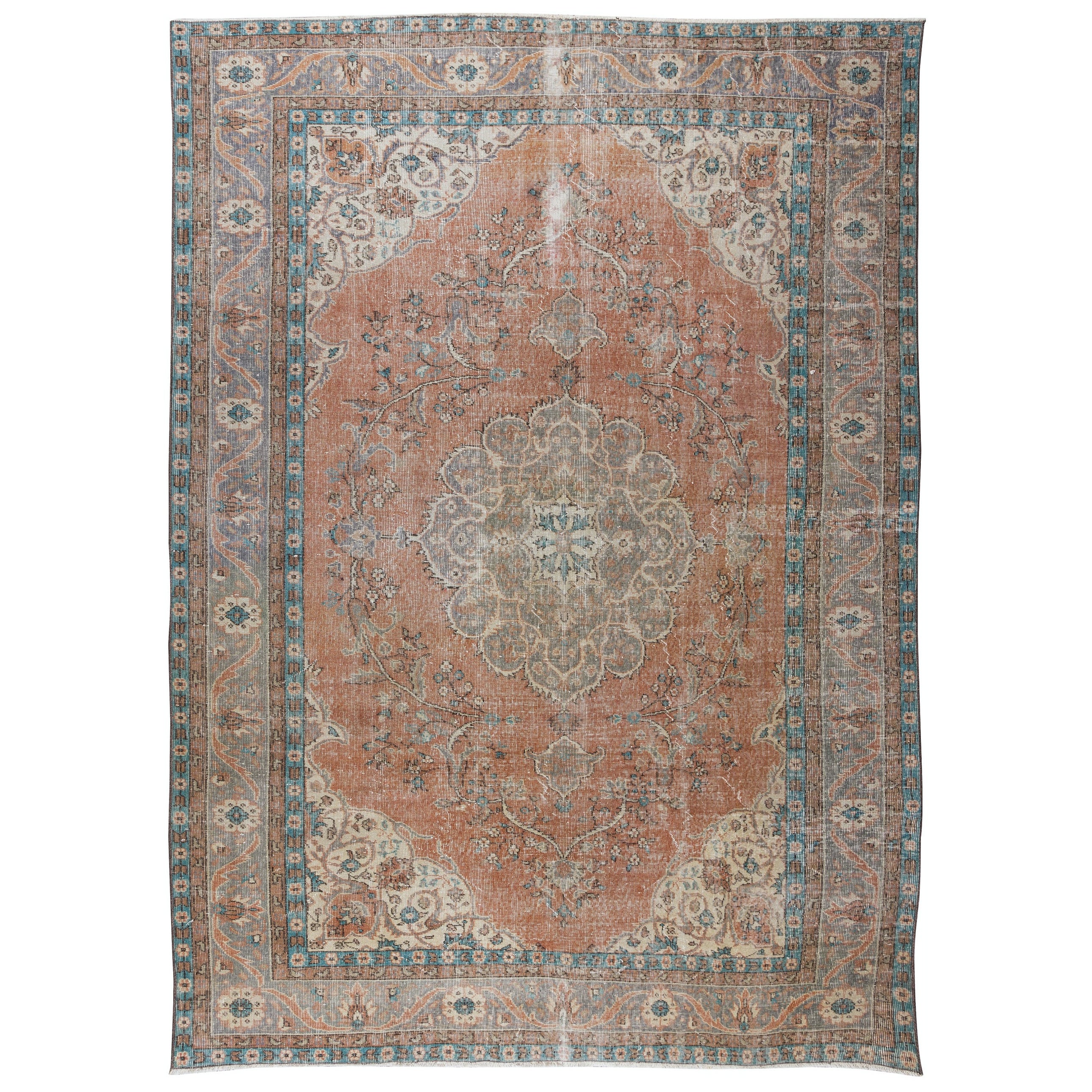 7.8x10.7 Ft Un esemplare unico di tappeto turco antico annodato a mano di grandi dimensioni, Circa 1950 in vendita