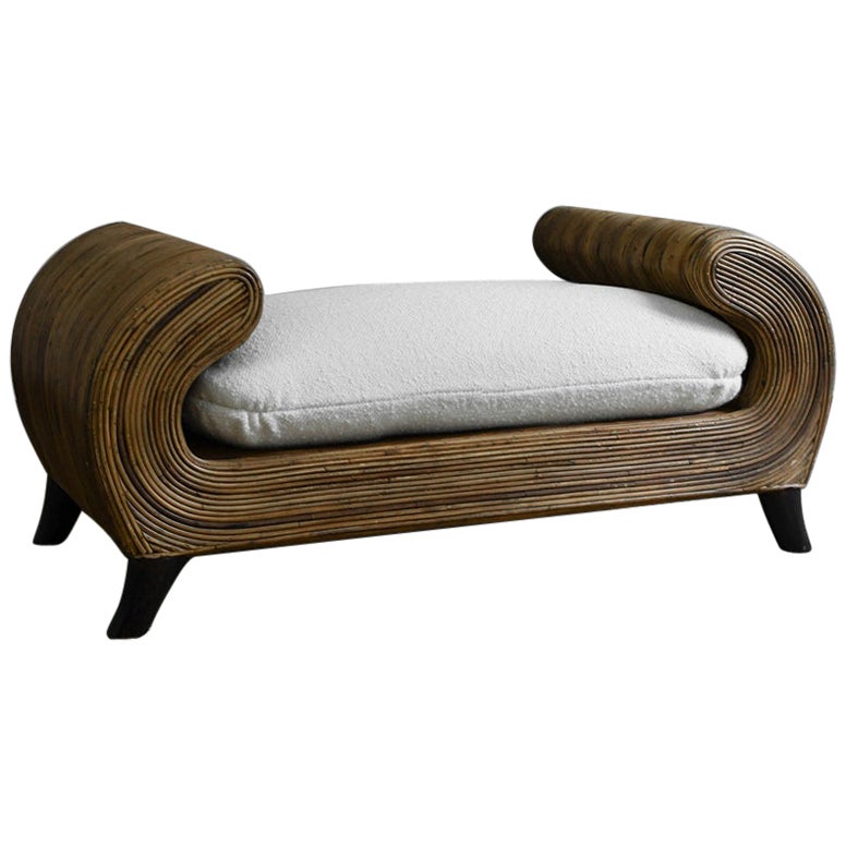 Bamboo Bench By Vivai Del Sud With Wooden Legs, Italy 1970