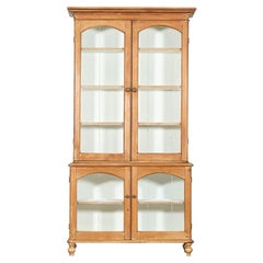 Large 19thC English Pine Glazed Cabinet