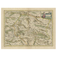 An Original Antique Mid-17th Century Blaeu Map of Styria in Southeastern Austria