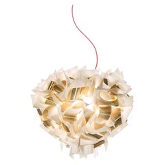 Slamp Veli AUREA bianco/oro Sospensione media con filo Transp di Adriano Rachele