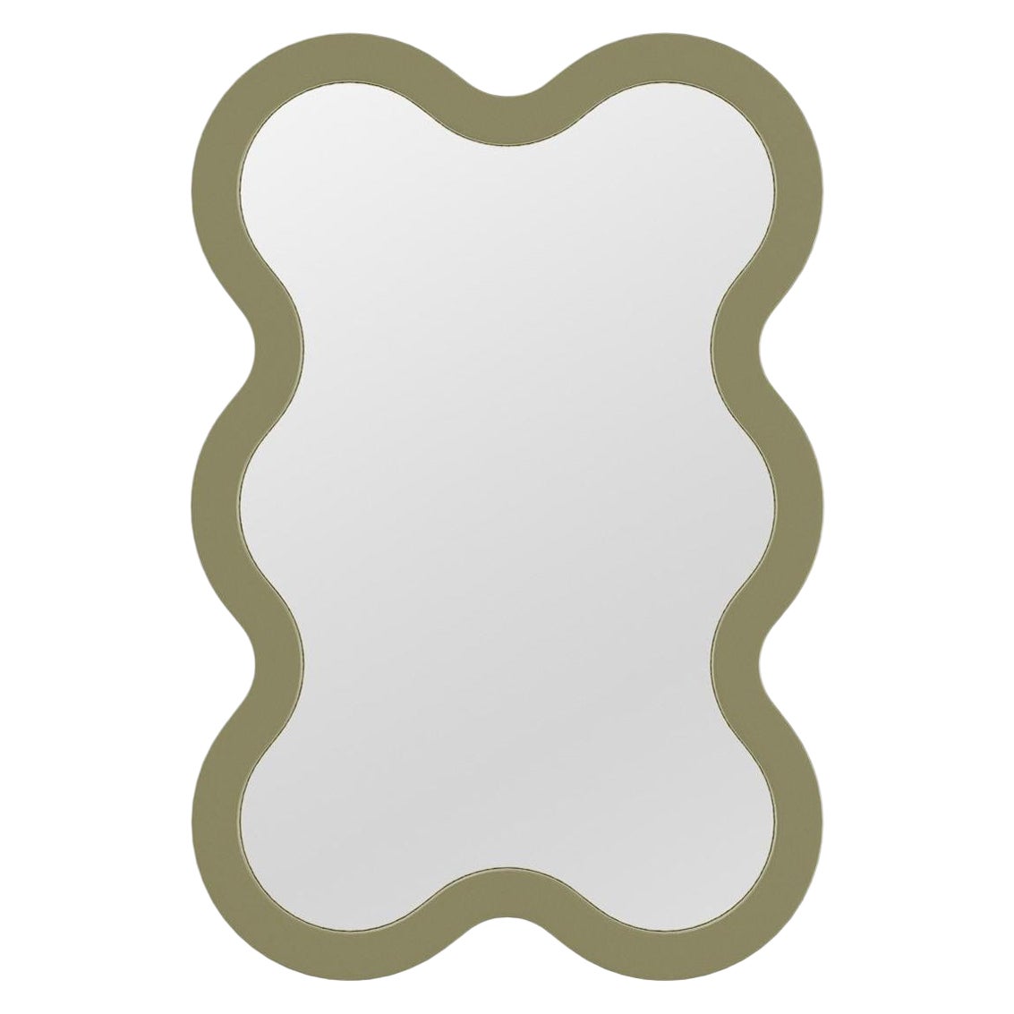 Miroir mural contemporain 'Hvyli 6' par Oitoproducts, cadre vert
