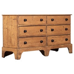 Large Georgian English Pine Bank Drawers / Counter