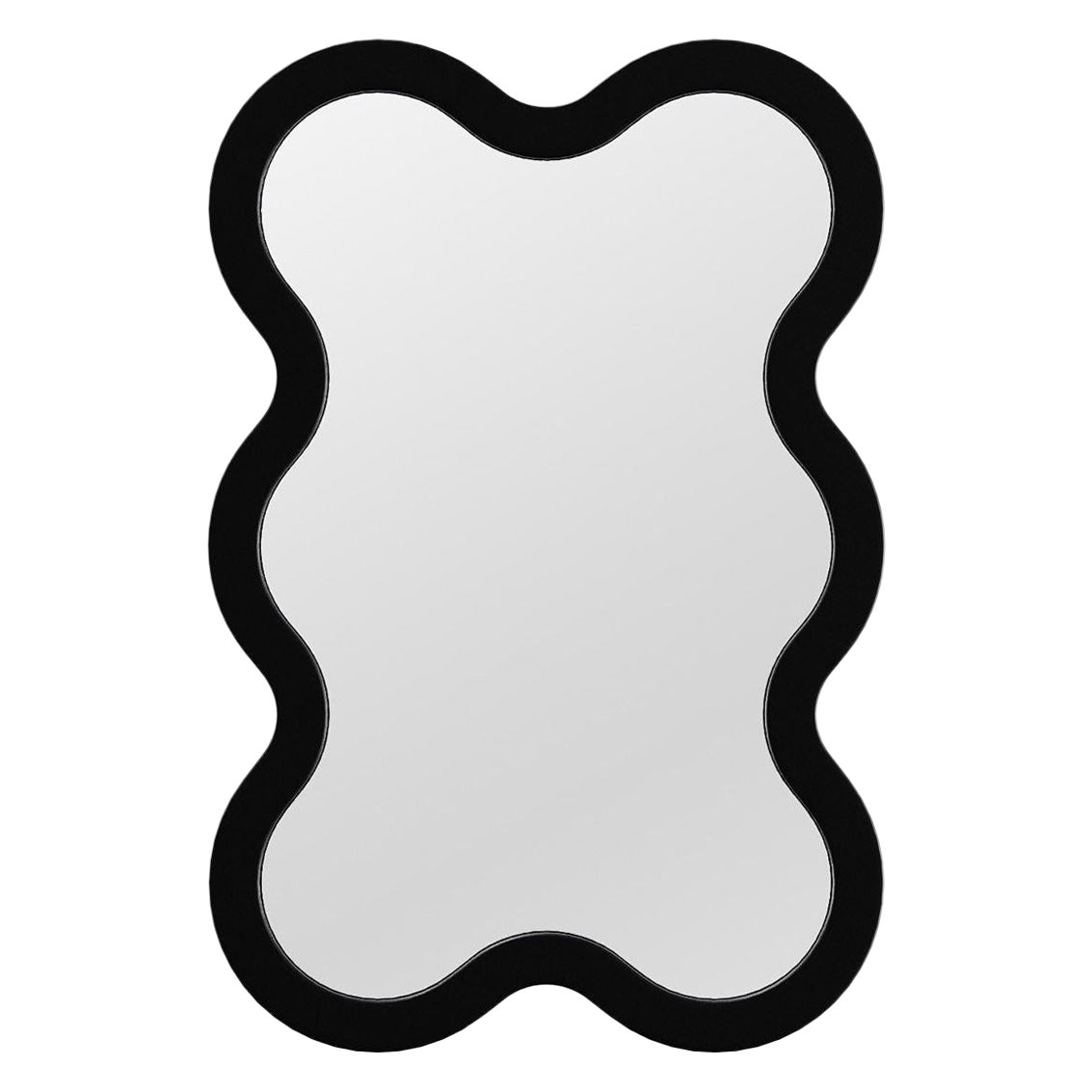 Miroir mural contemporain 'Hvyli 6' par Oitoproducts, cadre noir
