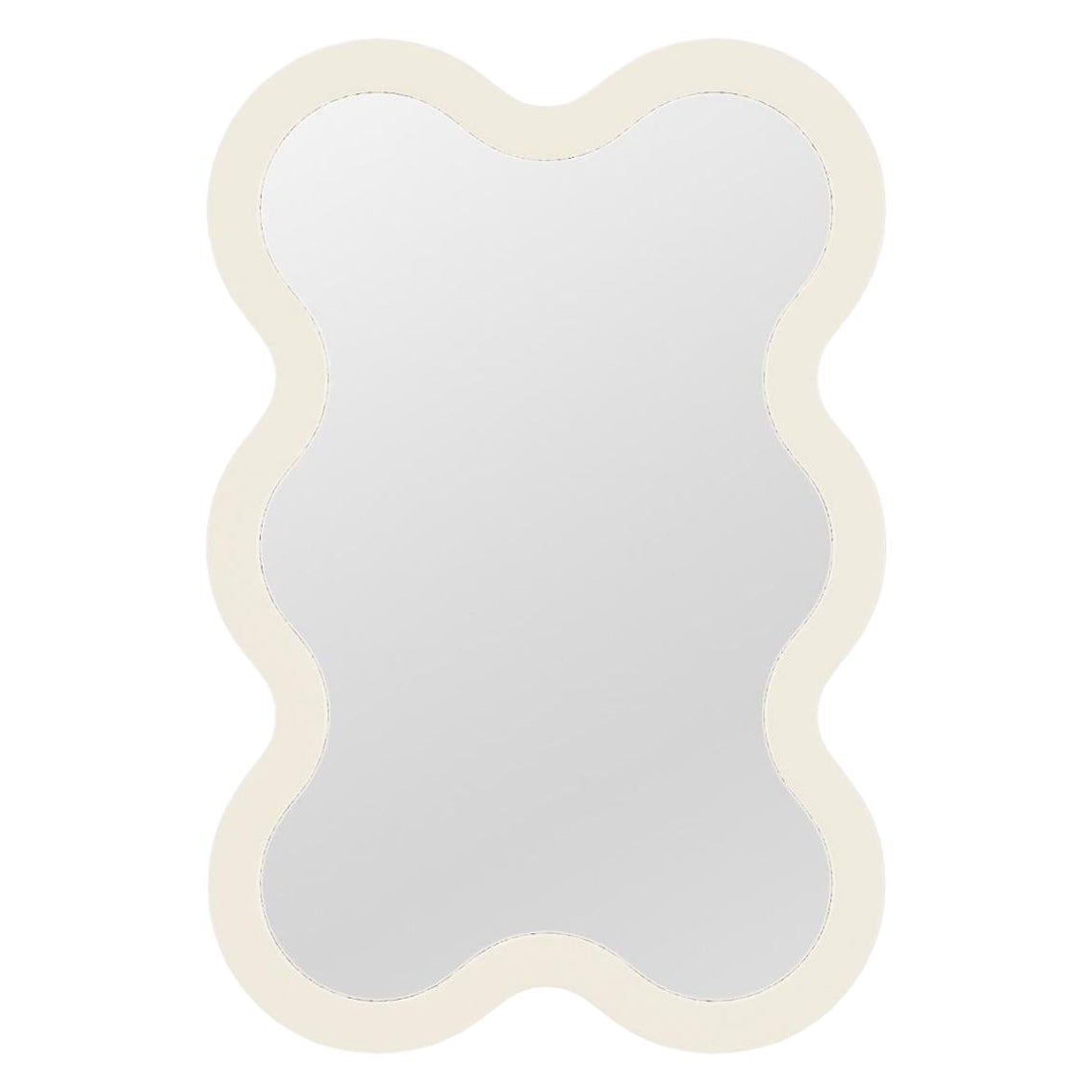 Miroir mural contemporain 'Hvyli 6' par Oitoproducts, cadre blanc