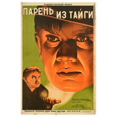 Original Vintage Soviética Cartel Película Prairie Station Paren Iz Taygi URSS