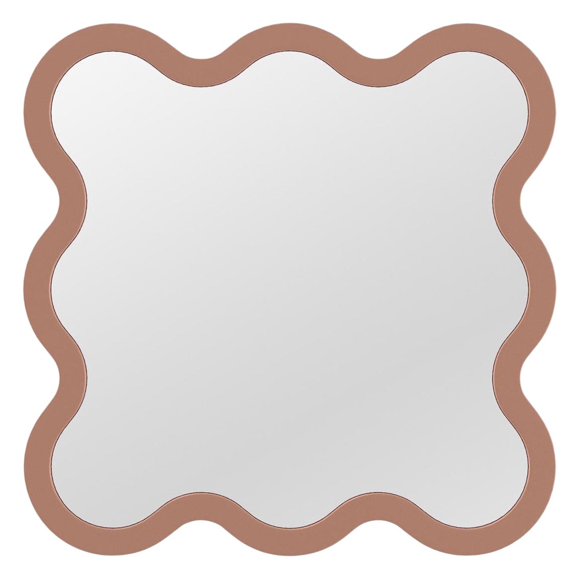 Contemporary Wall Mirror 'Hvyli 8' by Oitoproducts, Mocha Frame