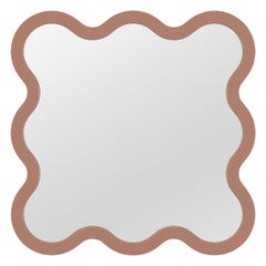 Contemporary Wall Mirror 'Hvyli 8' by Oitoproducts, Mocha Frame