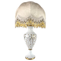 Lampade Da Tavolo Italiana Porcellana Bianca Dipinta a Mano Con Decori en Oro
