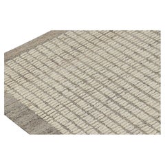 Rug & Kilim’s Extra-Long Kilim Runner Rug with White Textural Stripes and Striae