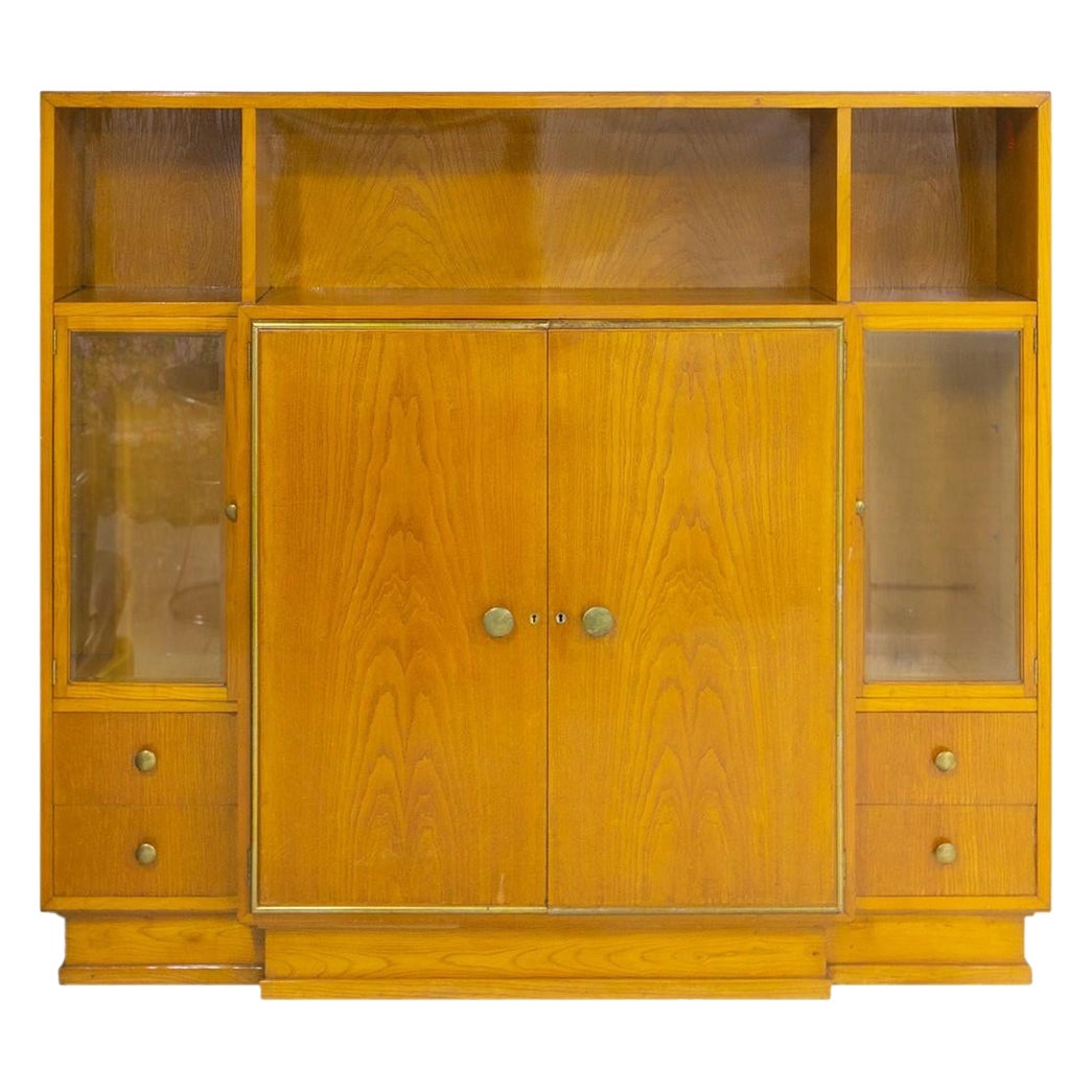 Art-Déco-Schrank/Schrank aus Fichtenholz, 1940er-Jahre