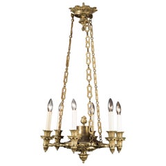 Antique 19th Century French Bronze Hanging Chandelier