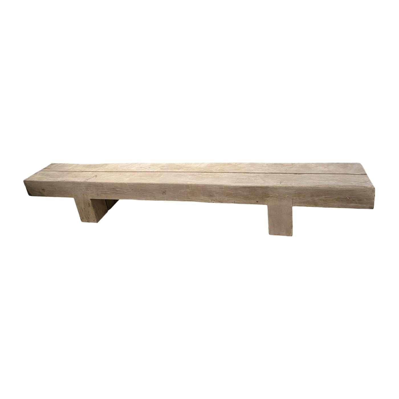 Andrianna Shamaris Bleached Teak Wood Log Bench