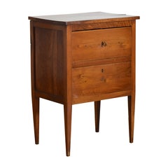 Italian Neoclassical Period Walnut 2-Drawer Bedside Commode, ca. 1820