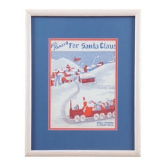 1939 Partitura enmarcada Todos a bordo para Papá Noel