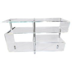 Space Age Lucite & Chrome Console Shelves