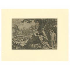 Boar Hunting Scene by Matthäus Merian, after Antonio Tempesta, circa 1630