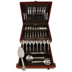 Parallel by Georg Jensen Sterling Silver Flatware Set Eight Service 52 Pieces