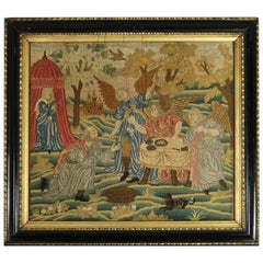 Early 18th Century Needlework Picture Depicting Angels