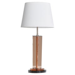 American Designer, Table Lamp, Metal, Glass, Marble, USA, 1980s