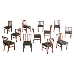Ole Wanscher, chaises de salle à manger, hêtre, cuir, Danemark, 1942