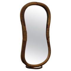 Mid-century modern bamboo dressing table mirror, Italy, 1970s