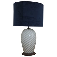 Lampada da tavolo italiana in vetro di Murano e ottone di Tommaso Barbi, anni '70