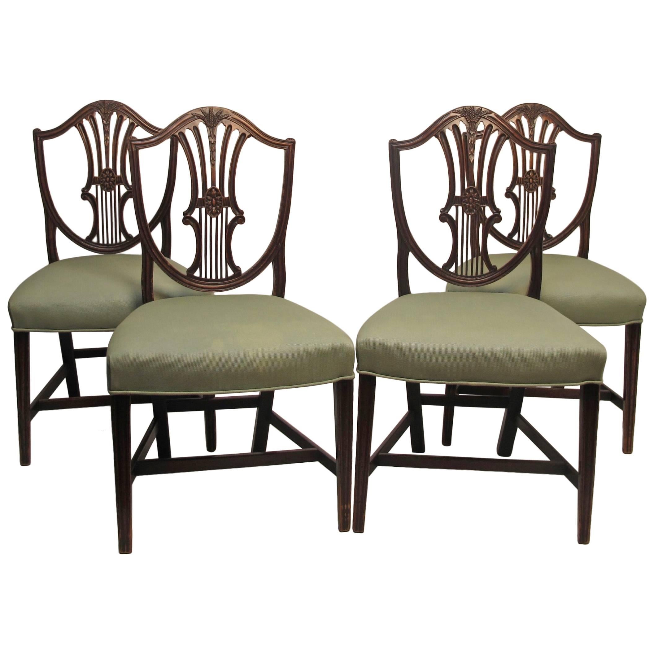 English Sheraton Mahogany Dining Chairs