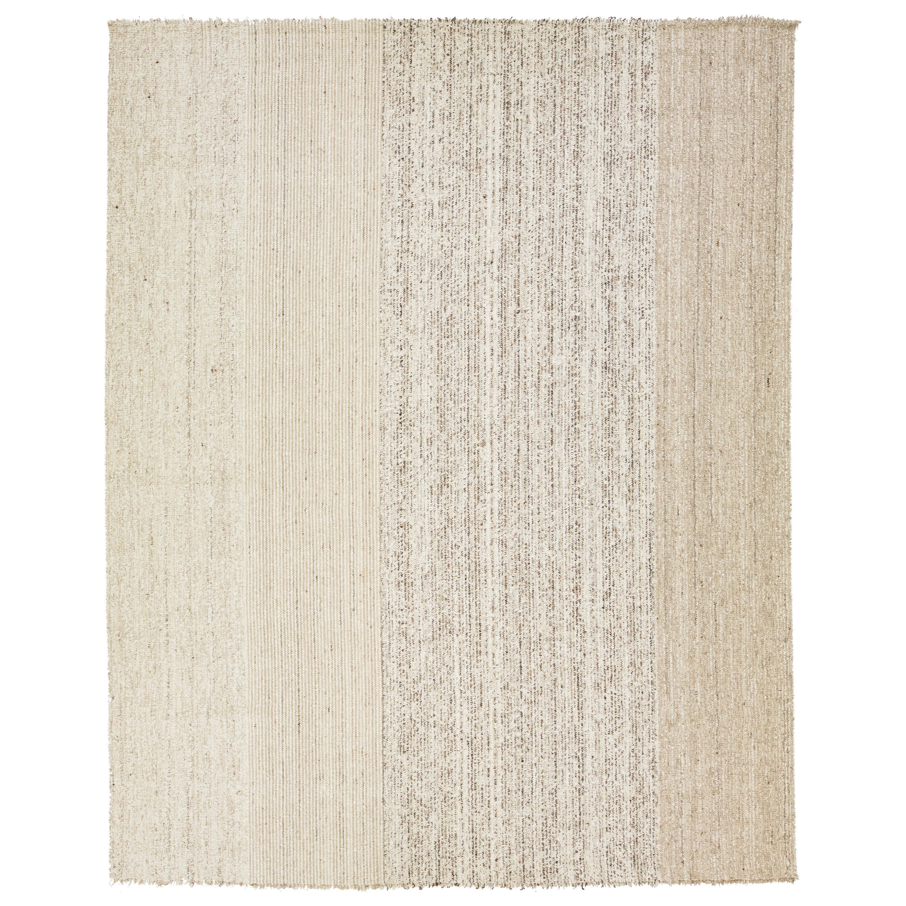 Alfombra moderna de lana Flaweave beige con diseño geométrico