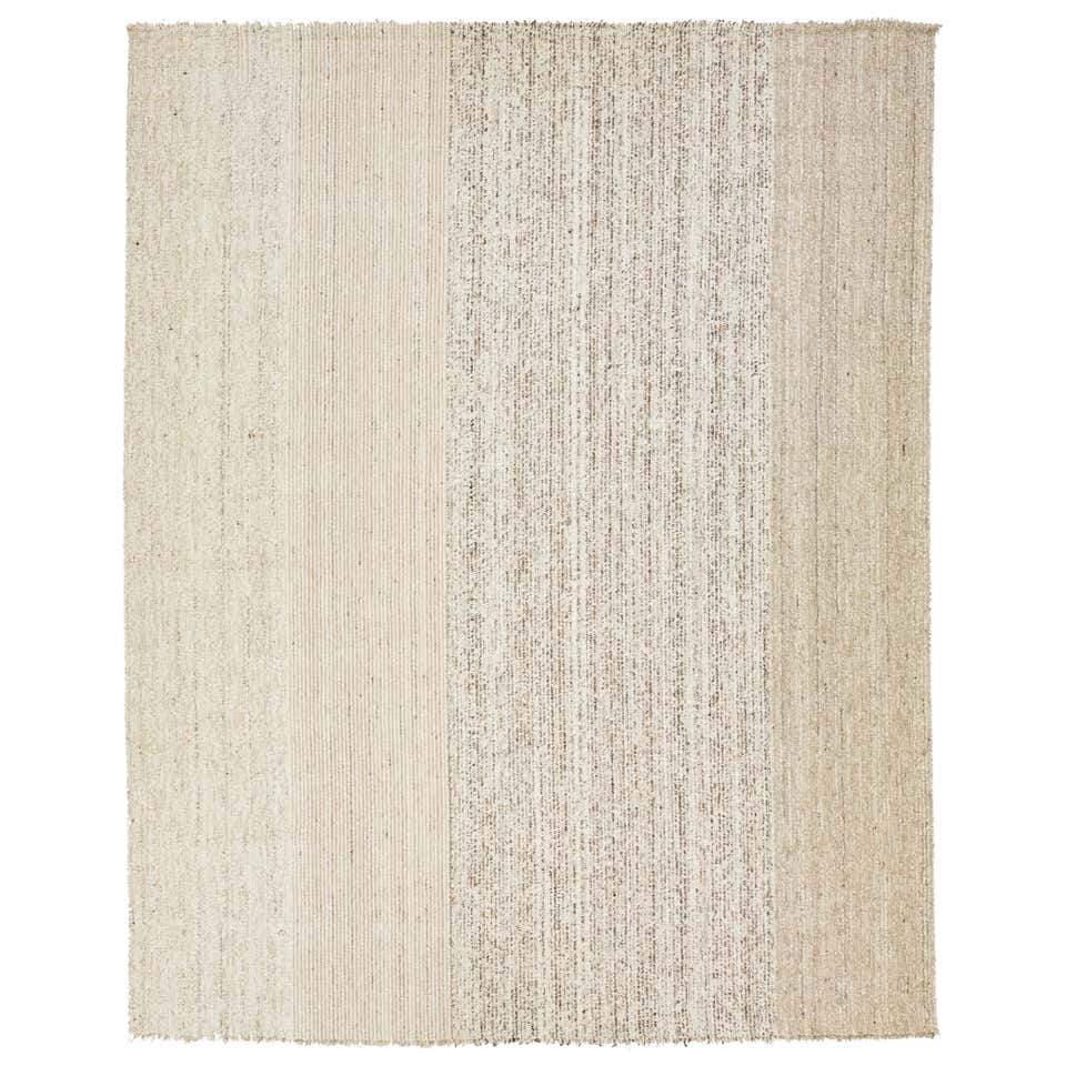 Beige and Steel Contemporary Grid Pattern Rug For Sale at 1stDibs