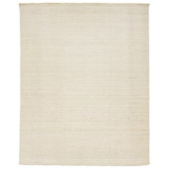 Modern Kilim Flaweave Wool Rug In Beige