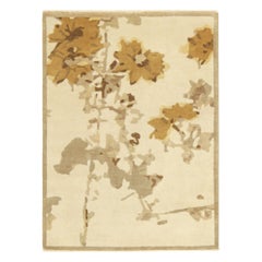 Rug & Kilim's Chinesischer Art Deco Stil Teppich in Creme mit Blumenmuster Komorebi