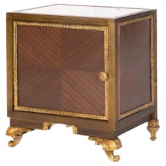 Gilded Bronze Louis XV Bedside Nightstand Table, 20th Century