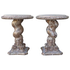 Pair of Italian Twisted Column Tables