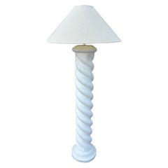 Plaster Spiral Floor Lamp in the Style of Michael Taylor, 1980s