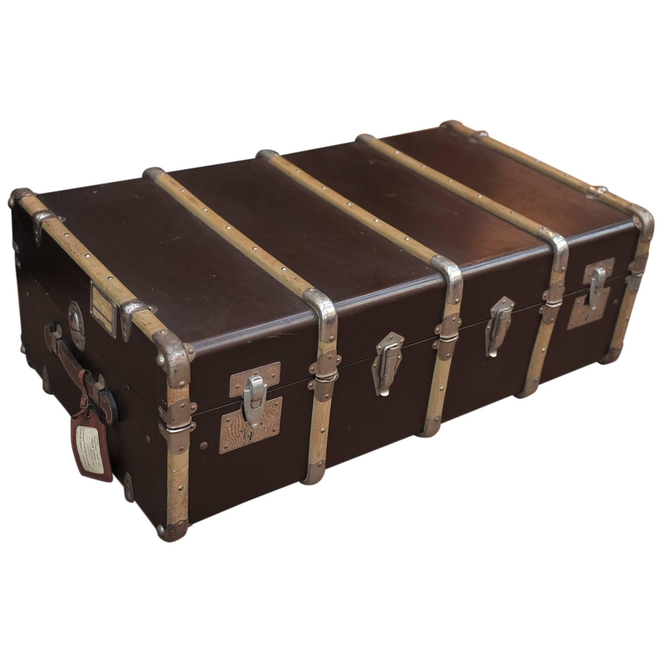 Vintage French Traveling Suitecase Trunk Luggage