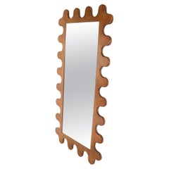 Contemporary Wave Mirror, Wood, Italy