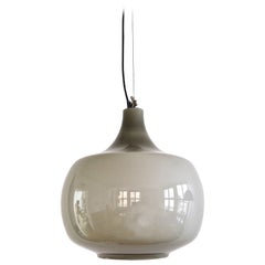 Große Pendelleuchte aus grauem Glas von Paolo Venini für Venini, Italien 1960er Jahre