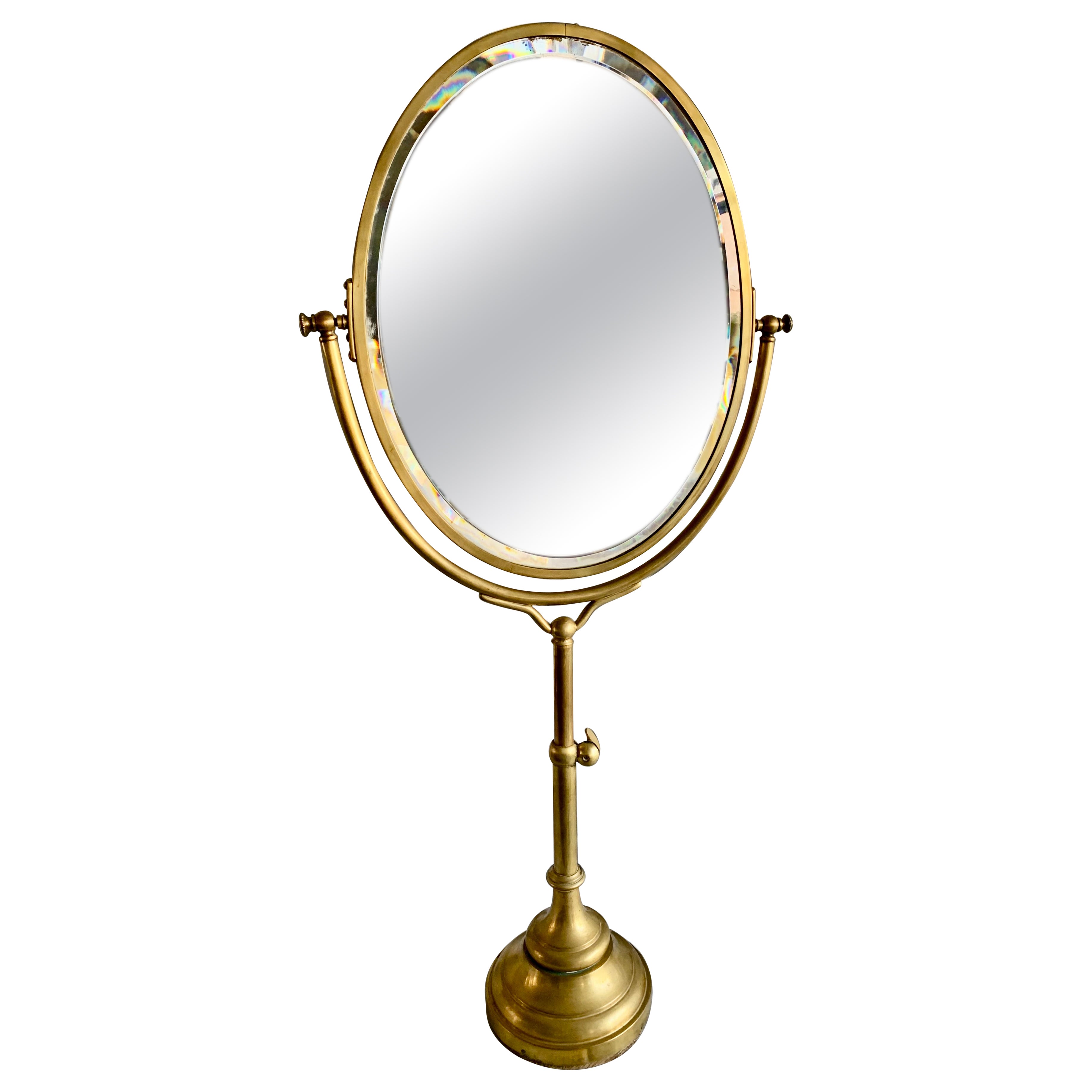 Miroir de table français ancien en laiton en vente