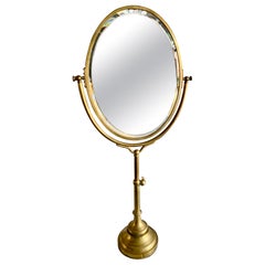 Antique French Brass Table Mirror
