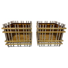Pair of 1970s Willy Rizzo Style Jardinieres - Planters