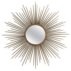 Mid-Century sunburst wall mirror by Chaty Vallauris, France 1950s
