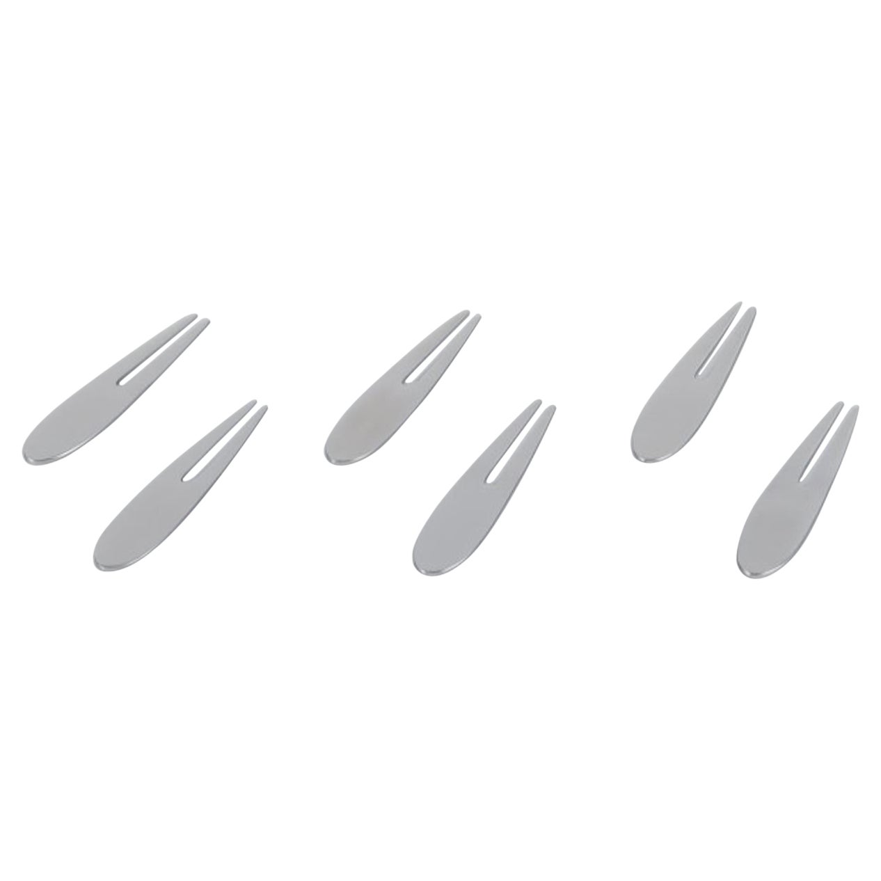 Nedda El-Asmar, Gense. « Appetize » six fourchettes hors d'œuvre. Acier inoxydable