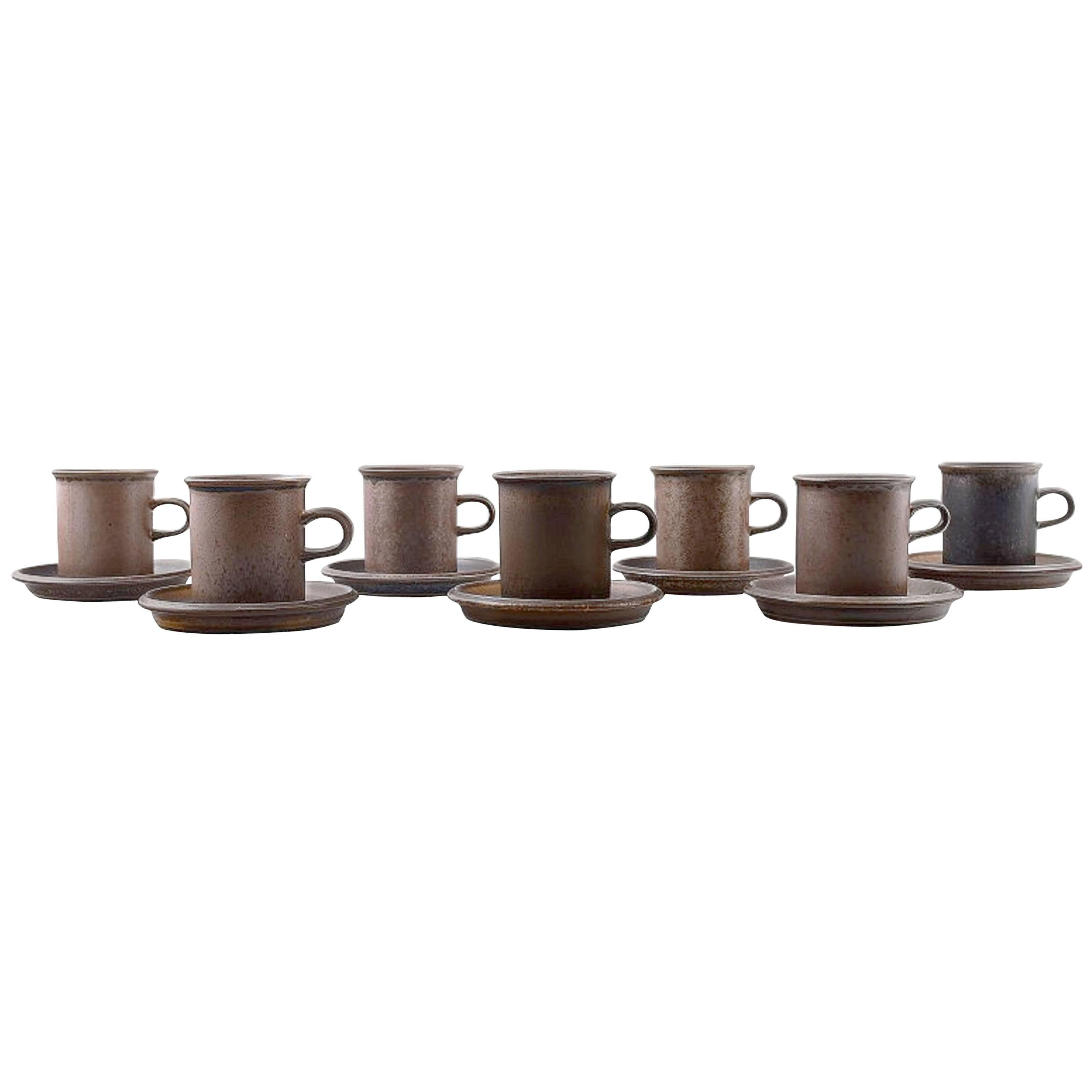 Arabia Ruska Stoneware Coffee Service, Finnish Design, 1960s-1970s