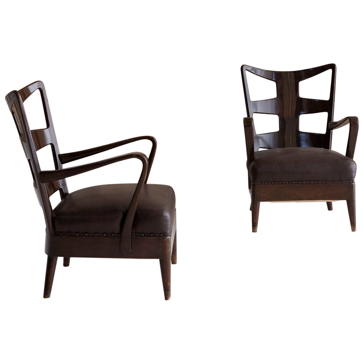 Pair of armchairs by Osvaldo Borsani, model 6575 For Sale