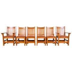 Set de seis sillas de comedor Stickley Mission Oak Arts & Crafts