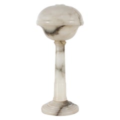 Art Deco Slim Alabaster Table and or Desk Lamp 1930s European