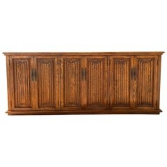 1940s Danish Sideboard With “linen-Folds” Relief Attributed to Henning Kjaernulf
