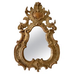 18th Century Small Rococo / Baroque Mirror, Carved and Gilded, around 1760