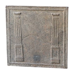Small French Neoclassical 'Pillars of Freedom' Fireback / Backsplash, 19th C.